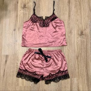 Mauve Lingerie Pajama Set